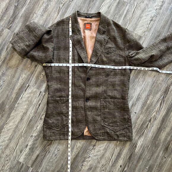 Hugo Boss Wool Glen Plaid Blazer 44R Handcrafted Ukraine Designer Sport Coat - Picture 6 of 11